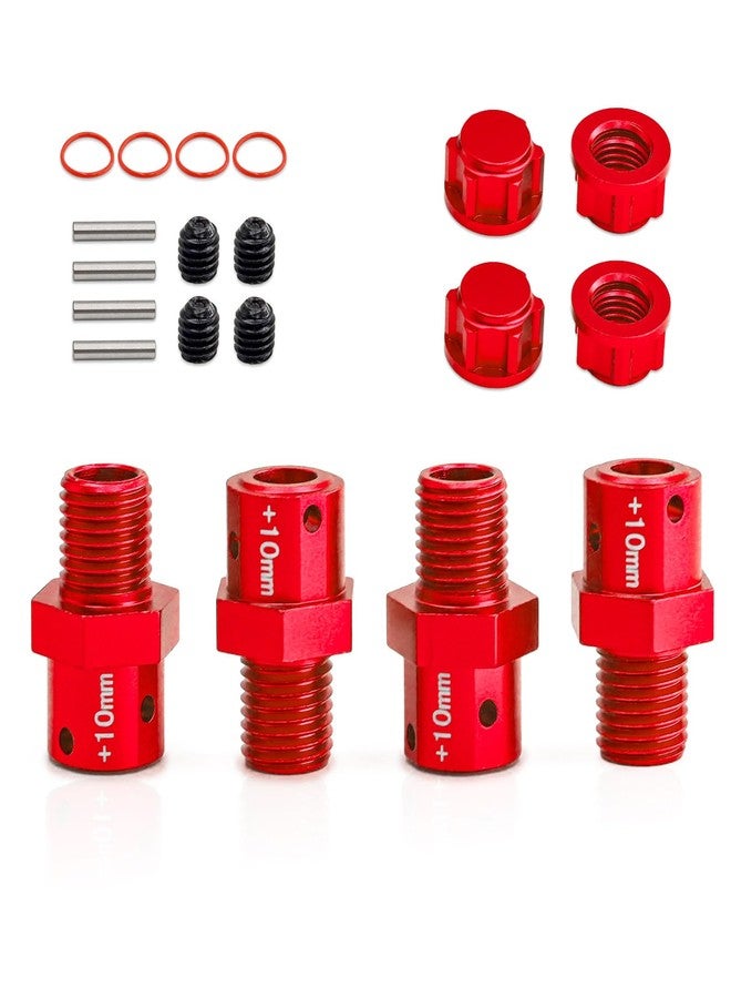 POLANTA Aluminum +10mm Wide Wheel Hex Hub Upgrade Parts for Arrma 1/7 Mojave Infraction Felony Limitless Fireteam 1/8 Kraton Outcast 6S BLX (Red) - Image 2